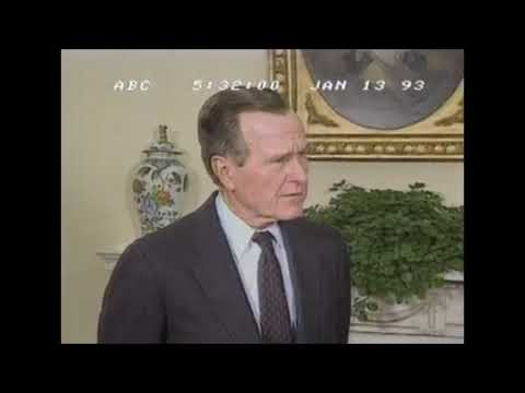 US and George HW Bush bomb Iraq days before the end of his term and the inauguration of Bill Clinton