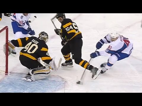 Byron pounces on loose puck in front