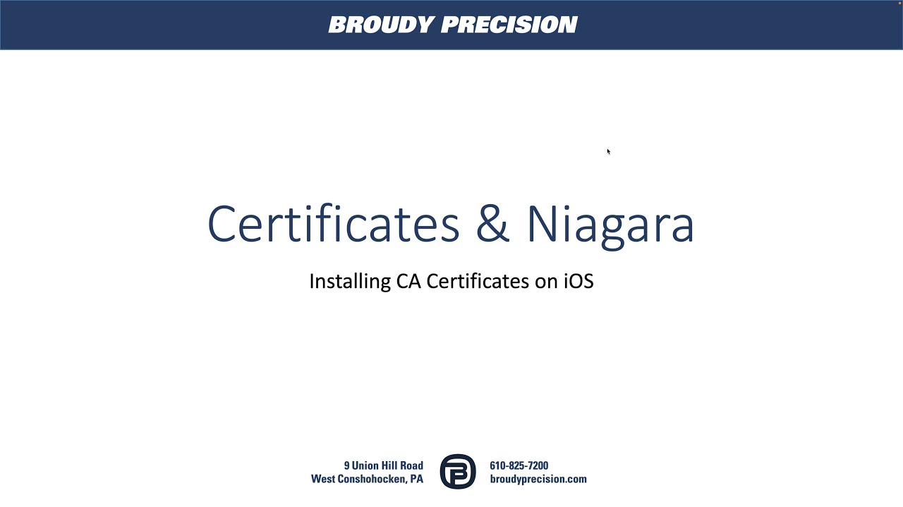 Installing CA Certificates in iOS - Certificates & Niagara