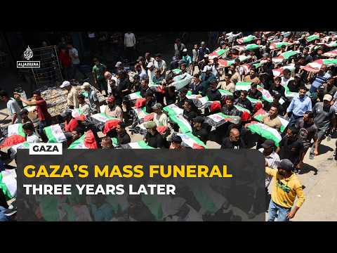 Gaza holds mass funeral for 112 victims recovered after three years