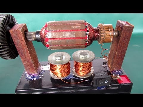 How to make simple electric motor Power DC at home Without Magnet - Small science project 2018