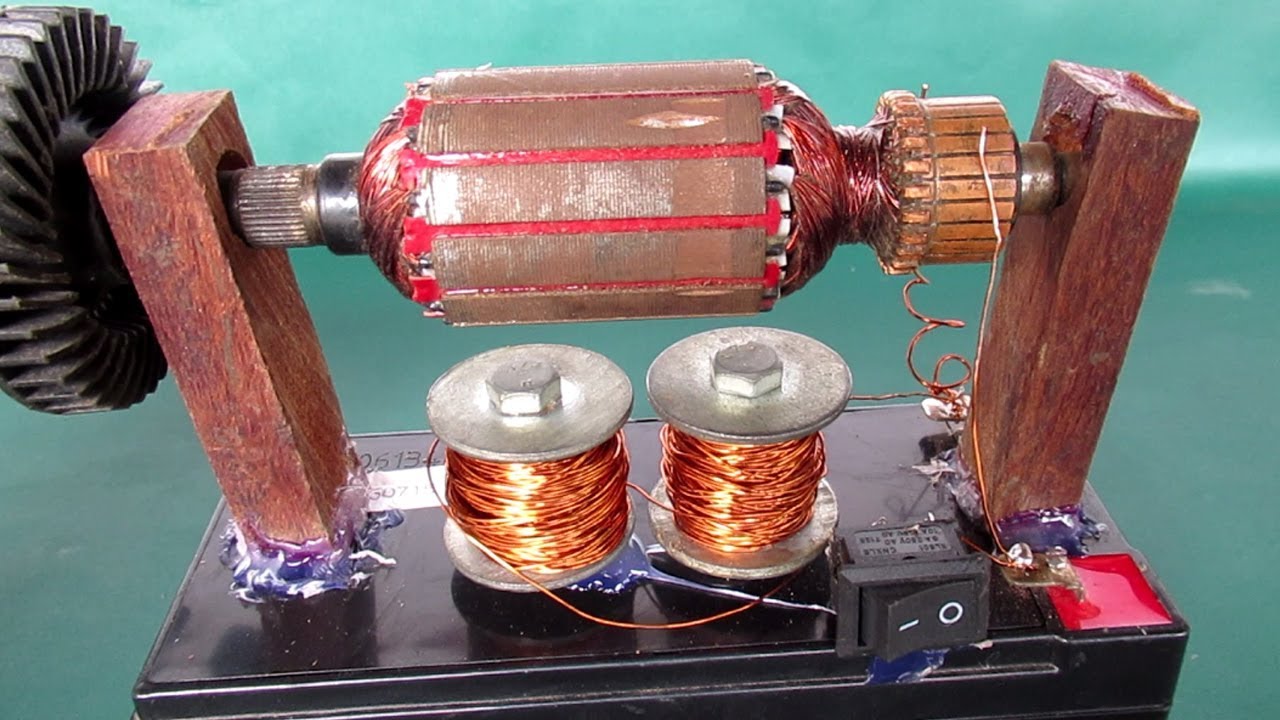 How to make simple electric motor Power DC at home Without Magnet - Small science project 2018
