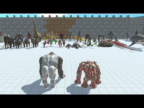 OLD GORO WITH LAVA GOLEM VS BOSS & MINIBOSS - Animal Revolt Battle Simulator