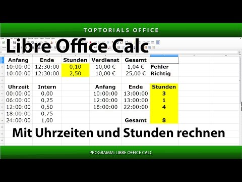 Mit Uhrzeiten und Stunden rechnen (LibreOffice Calc)