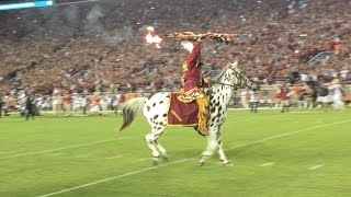 FSU Football Chief Osceola Renegade at Doak Tomahawk Chop