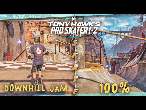 Tony Hawk Pro Skater 1+2 Walkthrough Gameplay Downhill Jam All Goals and Secrets
