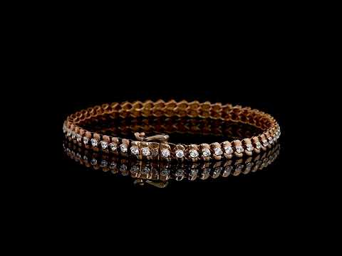 Rose Gold Diamond Tennis Bracelet (14K/18K Gold Options)