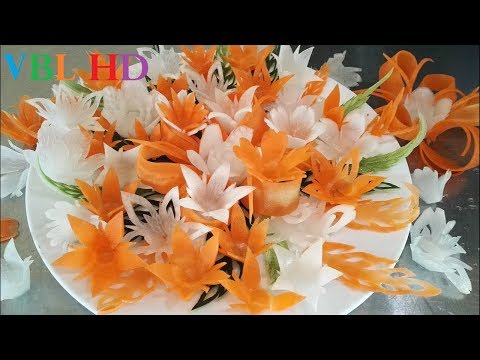 A Beautiful Rose on Full Plate Carving Art | Vegetable Flower Art