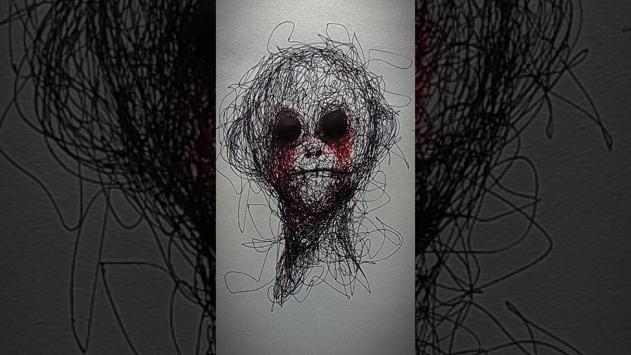 Horror scribble art #shorts #drawing #scribbleart