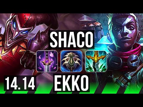 SHACO vs EKKO (JGL) | Rank 1 Shaco, 24/4/9, Godlike, 35k DMG | NA Challenger | 14.14