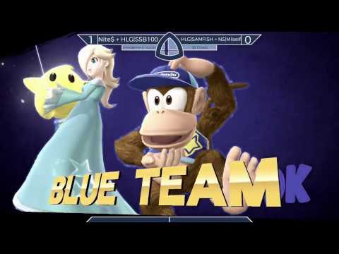 Sm4sh@Mines 41 - Nite$ + HLG|SSB100 Vs. HLG|SAMFISH + NS|Miiself - Doubles Winners Finals