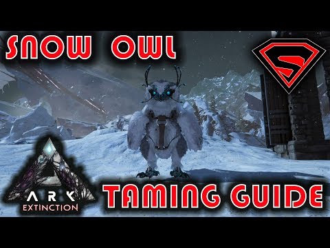 ARK EXTINCTION HOW TO TAME A SNOW OWL GUIDE - HOW TO BUILD A SNOW OWL TRAP TO TAME IT SAFELY