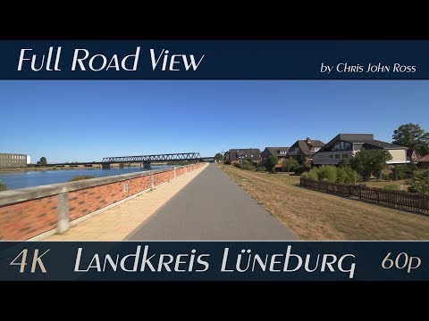 Hohnstorf, Landkreis Lüneburg, Germany: Elbdeich - 4K (UHD/2160p/60p) - Autofahrt - Car Ride Video