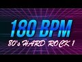 180 BPM - 80's Hard Rock - 4/4 Drum Track - Metronome - Drum Beat