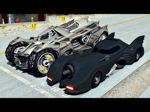 Batmobile 1989 vs Batmobile Arkham Knight - Drag Race 10 KM