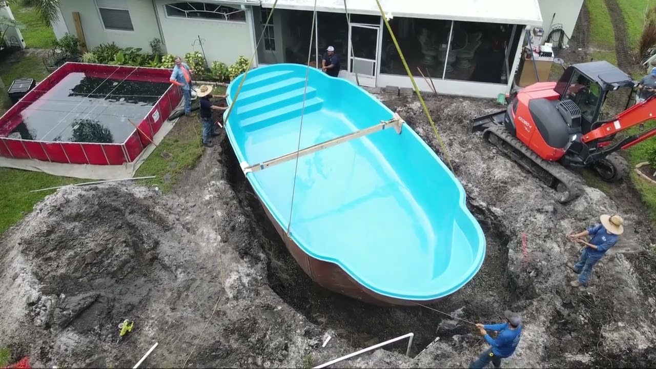 San Juan Pompano Beach Fiberglass Pool Flyover