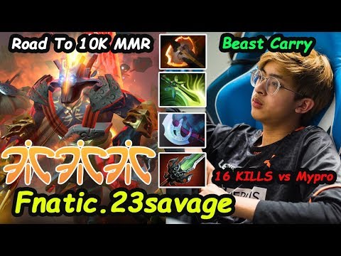 Fnatic 23savage [Juggnernaut] Beast Carry Road to 10K MMR vs Mypro  Dota 2 pro Gameplay