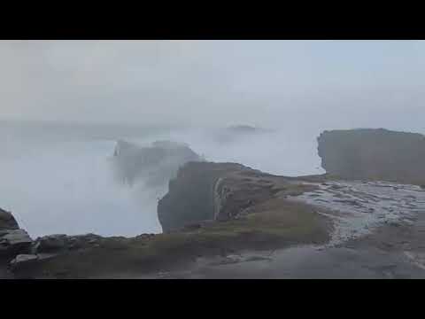 Butt of Lewis lighthouse waves breaking over #roughsea #sea #ocean #oceanwaves