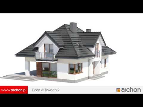 Dom o efektownym wyglądzie i przestronnym wnętrzu - projekt Dom w śliwach 2 (obrót 360)