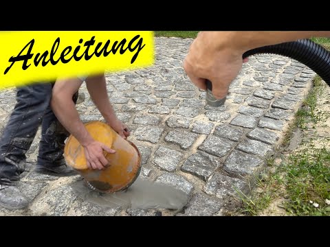 Clean paving joints and renew them with joint mortar.