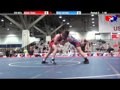 Adam Coon vs. Ross Larson at 2013 Junior Nationals - FILA - FS