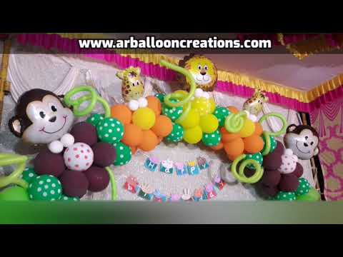 Jungle Arch Theme First Birthday | ASHRITH | Balloon Decoration at Vidyanagar, Kota, Nellore.