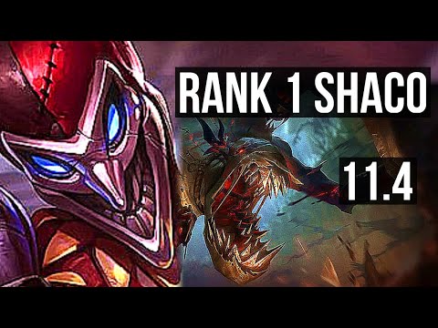 SHACO vs FIDDLESTICKS (JUNGLE) | Rank 1 Shaco, 4/0/4, 600+ games | NA Challenger | v11.4