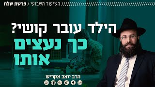 פרשת שלח • הילד עובר קושי? כך נעצים אותו (הרב יואב אקריש) - התמונה מוצגת ישירות מתוך אתר האינטרנט יוטיוב. זכויות היוצרים בתמונה שייכות ליוצרה. קישור קרדיט למקור התוכן נמצא בתוך דף הסרטון