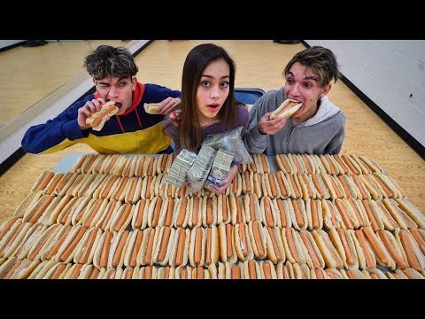 First To Finish Hot Dogs Wins $5000! Video
