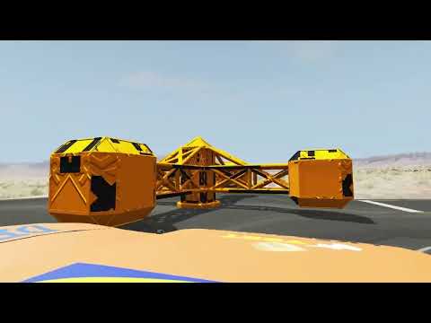 Cars Vs Large Spinner - BeamNG.Drive