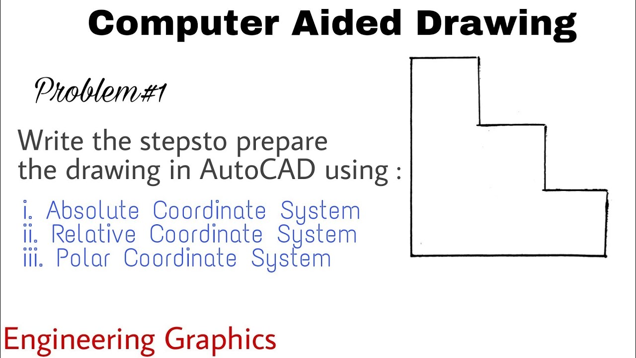 6. CAD | Problem#1 | Absolute, Relative and Polar Coordinate System