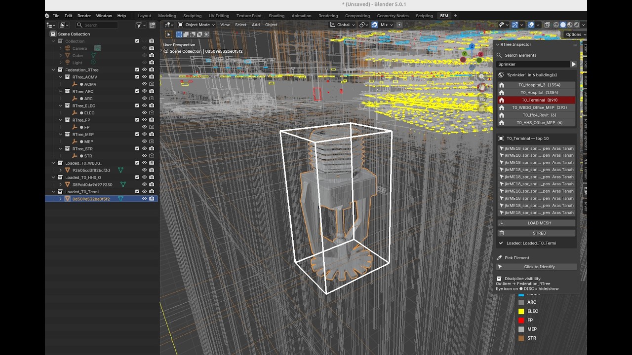 RTree Query Engine Demo — 1M elements, instant mesh