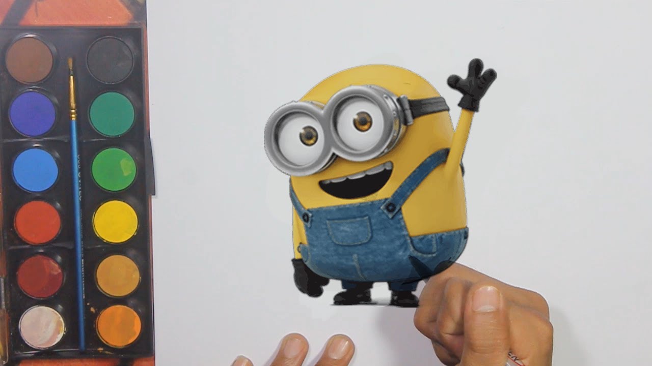 Menggambar Dan Mewarnai Kartun Minion dengan mudah untuk Anak-Anak - How To Drawing Minion