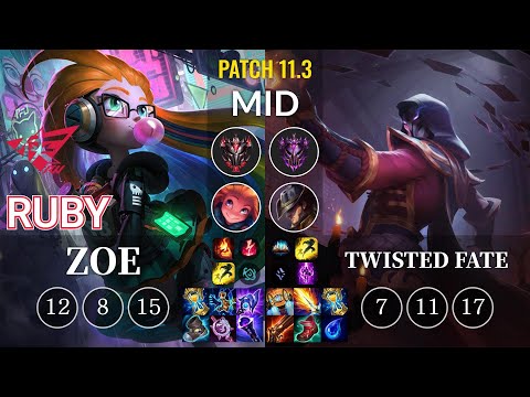 RW Ruby Zoe vs Twisted Fate Mid - KR Patch 11.3