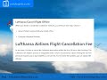 Lufthansa Airlines Flight Cancellation Policy Air Ticket Policy