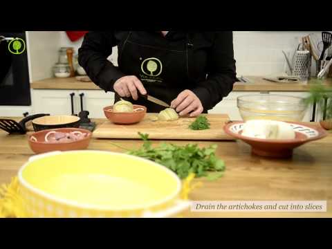 Artichoke, smoked pork and manouri cheese omelette