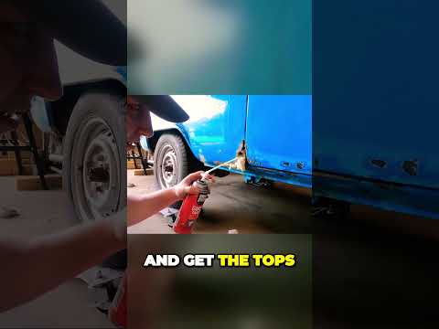 Tips for Using Foam Filler on Rust Spots #vanlife #diyrestore #vw