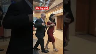 Chu And Mark Dance on Ambassador Ambience Cruise ship While Waiting for Main Dining room to open.