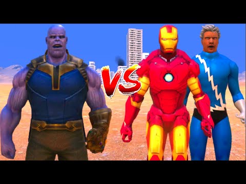 100 Thanos vs 1000 IRON MAN and 1000 Quick Silvers (Marvel vs Marvel)