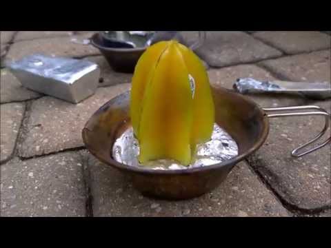 Molten Zinc Vs. Fruit. Pineapple, Eggplant, Starfruit