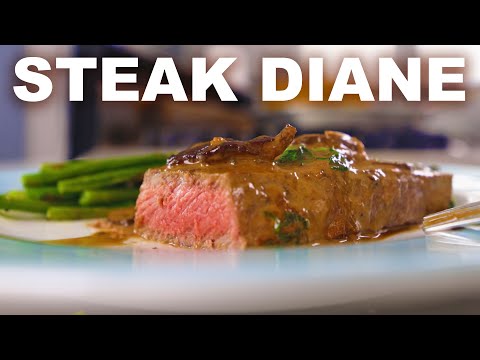 Steak Diane with lemony asparagus