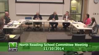 preview picture of video 'North Reading MA School Committee Meeting 11/10/14'