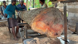 Practicing Cutting 5x10 Wood Using the Latest Sawmill