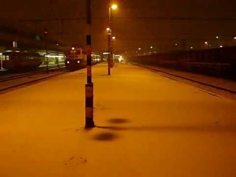 Szolnok railway station, snow's blocking speakers