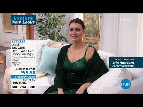 Dieci 10K Gold Oval Twist 1.75" Hoop Earrings