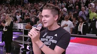 IAN GREY PERFORMS NATIONAL ANTHEM NBA WESTERN CONFERENCE FINALS GAME 4