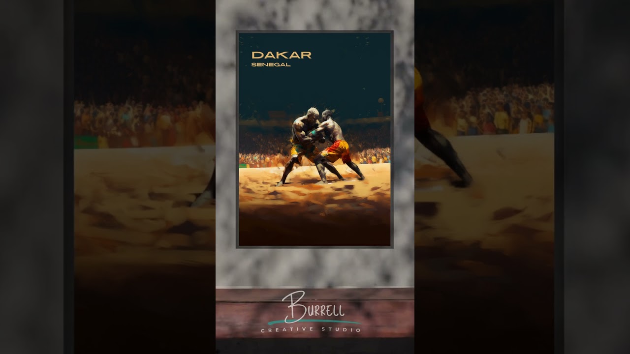 Dakar Senegal Wrestling Travel Poster & Wall Art Poster Print