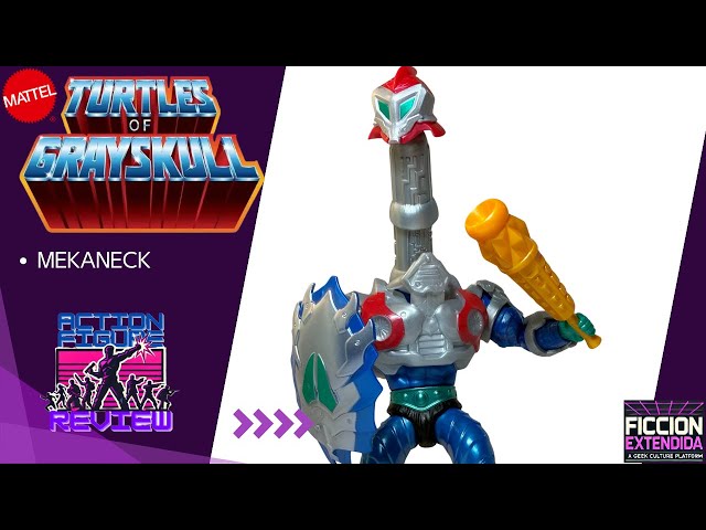 Vídeo relacionado con Masters of the Universe Origins Turtles of Grayskull Mekaneck Figura de acción articulada de la Guerra de los reptiles, juguete del héroe de la unión de los mundos de las Tortugas Ninja y MOTU, JBN00