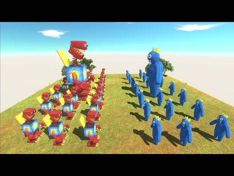 Group Battle: Rainbow Friend Group vs group of Boxy Boo - Animal Revolt Battle Simulator