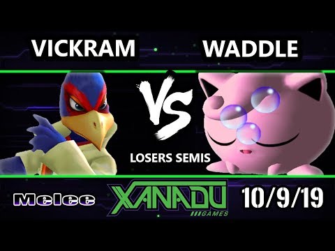 S@X 323 SSBM - Vickram (Falco) Vs. waddle (Jigglypuff) Smash Melee Losers Semis